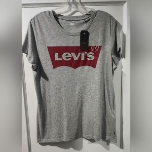 🪻Levi's Gray Short Sleeve Logo Tee with Red Graphic🪻